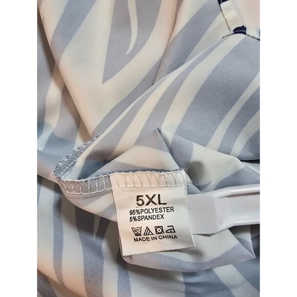 Womens Blue and White lightweight Sleeveless dress size 5XL Poly Spandex blend - Picture 6 of 12